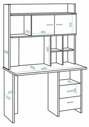 Стол компьютерный Домино lite СКЛ-Прям120+НКЛХ-120 в Пуровске - purovsk.mebel24.online | фото 2