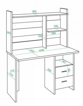 Стол компьютерный Домино Lite СКЛ-Прям120Р+НКЛ-120 в Пуровске - purovsk.mebel24.online | фото 2