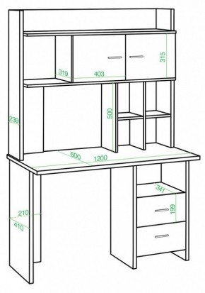 Стол компьютерный Домино Lite СКЛ-Прям120Р+НКЛХ-120 в Пуровске - purovsk.mebel24.online | фото 2