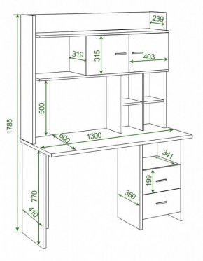 Стол компьютерный Домино Lite СКЛ-Прям130+НКЛХ-130 в Пуровске - purovsk.mebel24.online | фото 2