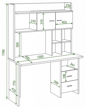 Стол компьютерный Домино Lite СКЛ-Прям130Р+НКЛХ-130 в Пуровске - purovsk.mebel24.online | фото 2