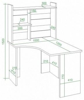 Стол компьютерный Домино Lite СКЛ-Угл120+НКЛ-100 в Пуровске - purovsk.mebel24.online | фото 2