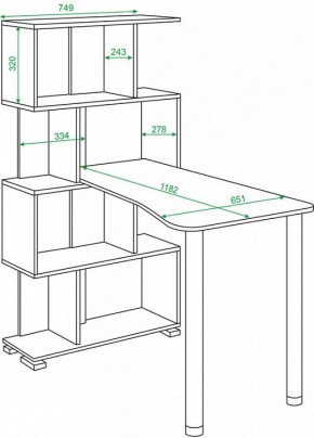 Стол компьютерный Домино нельсон СЛ-5-4СТ-2+БД+БЯ в Пуровске - purovsk.mebel24.online | фото 2