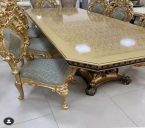 Стол прямоугольный раскладной Изабелла GOLD (столешница под мрамор) 2000(2400)*1100 в Пуровске - purovsk.mebel24.online | фото