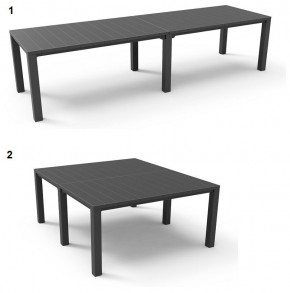 Стол раскладной Джули (Julie Double table 2 configurations) Графит в Пуровске - purovsk.mebel24.online | фото