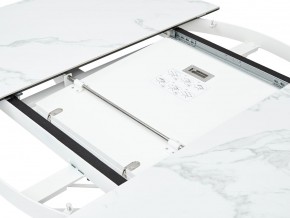 Стол TRENTO 120 HIGH GLOSS STATUARIO Белый мрамор глянцевый, керамика/ белый каркас, ®DISAUR в Пуровске - purovsk.mebel24.online | фото 3