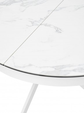 Стол TRENTO 120 HIGH GLOSS STATUARIO Белый мрамор глянцевый, керамика/ белый каркас, ®DISAUR в Пуровске - purovsk.mebel24.online | фото 4