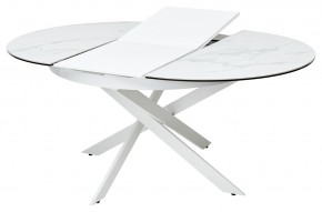 Стол TRENTO 120 HIGH GLOSS STATUARIO Белый мрамор глянцевый, керамика/ белый каркас, ®DISAUR в Пуровске - purovsk.mebel24.online | фото 5
