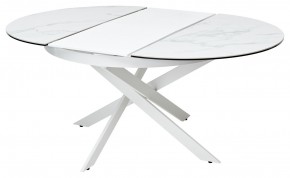 Стол TRENTO 120 HIGH GLOSS STATUARIO Белый мрамор глянцевый, керамика/ белый каркас, ®DISAUR в Пуровске - purovsk.mebel24.online | фото 6