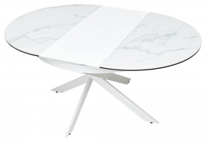 Стол TRENTO 120 HIGH GLOSS STATUARIO Белый мрамор глянцевый, керамика/ белый каркас, ®DISAUR в Пуровске - purovsk.mebel24.online | фото 8