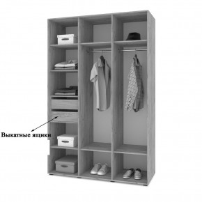 СТОУН С31 Шкаф 3-х створчатый с ящиками (дуб золотой/графит) в Пуровске - purovsk.mebel24.online | фото 4