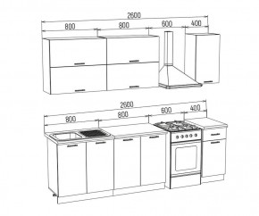 ТЕХНО-3 Кухонный гарнитур 2,0 м Компоновка №2 в Пуровске - purovsk.mebel24.online | фото 1