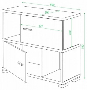 Тумба комбинированная СБ-30/2 в Пуровске - purovsk.mebel24.online | фото 2