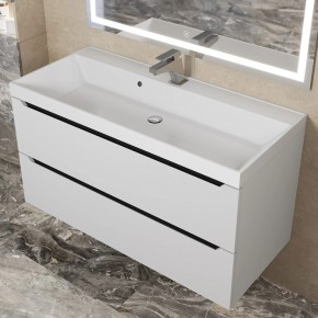 Тумба под раковину Uperwood Tanos 100 см, подвесная, белая/графит в Пуровске - purovsk.mebel24.online | фото 10