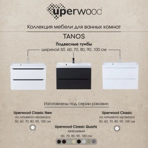 Тумба под раковину Uperwood Tanos 100 см, подвесная, белая/графит в Пуровске - purovsk.mebel24.online | фото 12