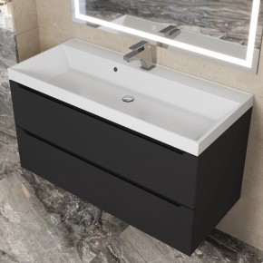 Тумба под раковину Uperwood Tanos 100 см, подвесная, черная матовая в Пуровске - purovsk.mebel24.online | фото