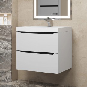 Тумба под раковину Uperwood Tanos 60 см, подвесная, белая/графит в Пуровске - purovsk.mebel24.online | фото
