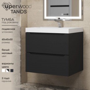 Тумба под раковину Uperwood Tanos 60 см, подвесная, черная матовая в Пуровске - purovsk.mebel24.online | фото 3