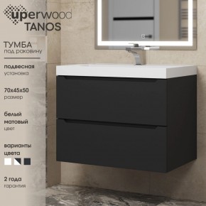 Тумба под раковину Uperwood Tanos 70 см, подвесная, черная матовая в Пуровске - purovsk.mebel24.online | фото 3
