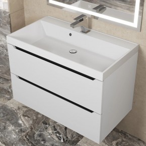 Тумба под раковину Uperwood Tanos 80 см, подвесная, белая/графит в Пуровске - purovsk.mebel24.online | фото 8