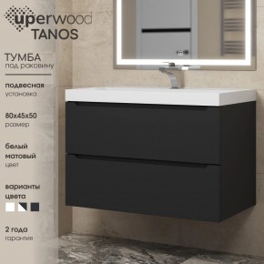 Тумба под раковину Uperwood Tanos 80 см, подвесная, черная матовая в Пуровске - purovsk.mebel24.online | фото 3