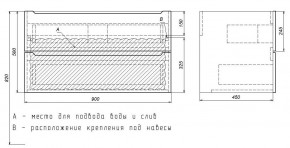 Тумба под раковину Uperwood Tanos 90 см, подвесная, белая матовая в Пуровске - purovsk.mebel24.online | фото 3