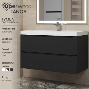 Тумба под раковину Uperwood Tanos 90 см, подвесная, черная матовая в Пуровске - purovsk.mebel24.online | фото 3