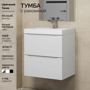Тумба с раковиной Uperwood Tanos 50 см, подвесная, белая матовая в Пуровске - purovsk.mebel24.online | фото 5